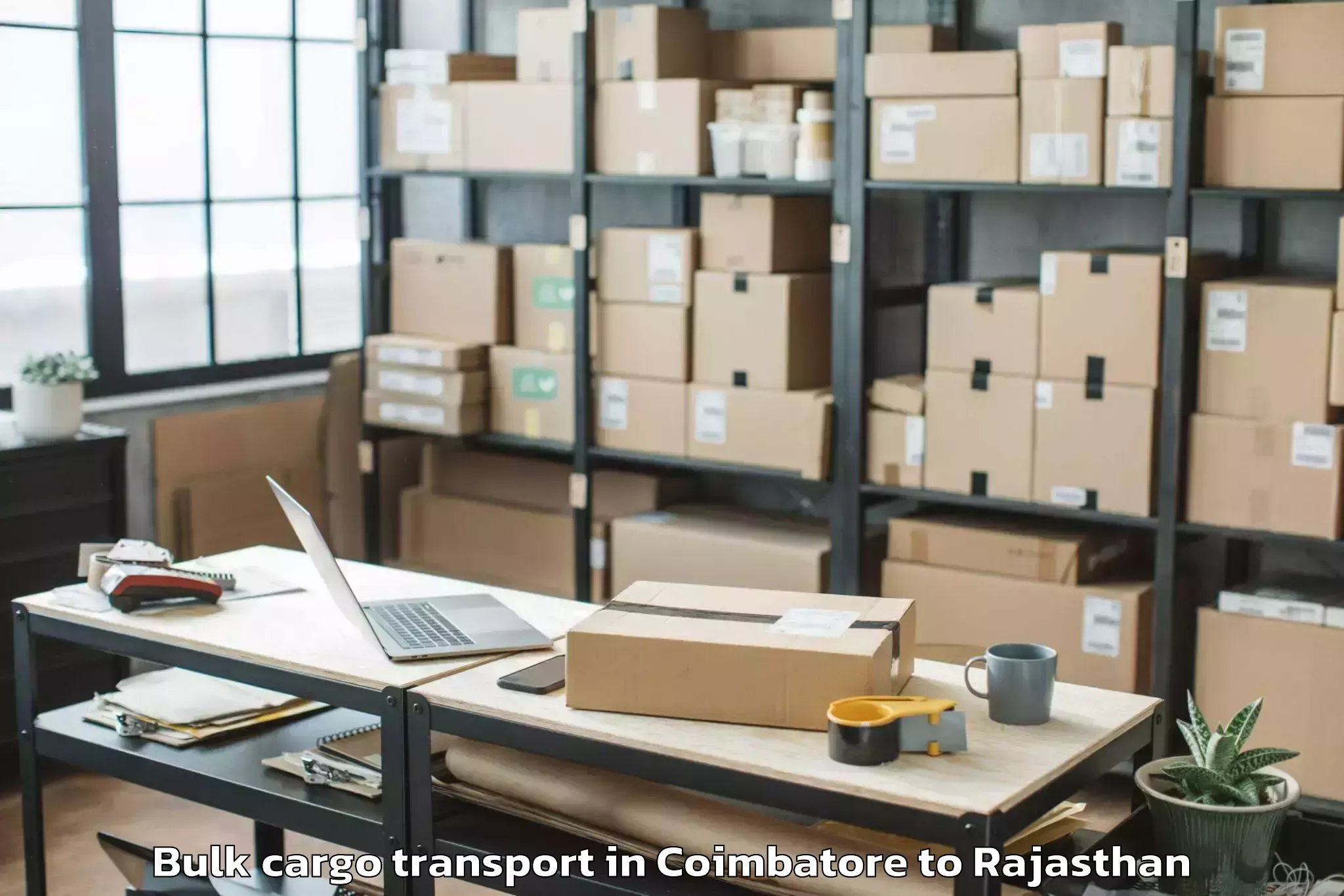 Affordable Coimbatore to Peepalkhoont Bulk Cargo Transport